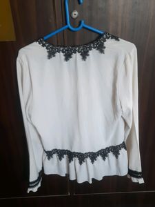 White Formal Lace Top