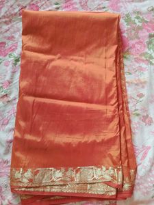 Silk Orange Saree