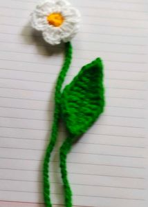 Handmade Crochet Daisy Bookmark