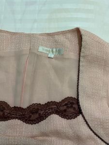 Pink Lace Trim Tank Top Bust 30