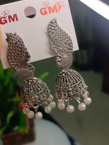 Peacock Style Oxidised Earrings
