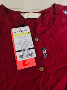 MAX beautiful Red Embroidered Tunic With Tag