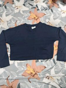 Navy Blue Crop Top