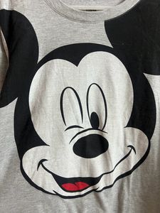 Long Sleeves, Grey oversized top w MickeyFace