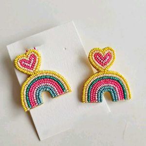 Rainbow Heart Earrings🌈