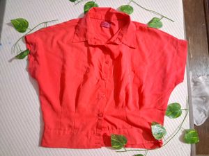 Coral Short Sleeve Blouse