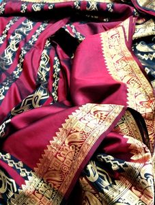 Maroon Puresilk Kanjivaram Saree