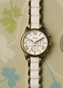 Guess Gold & White Watch