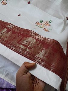 Off White Onam Saree