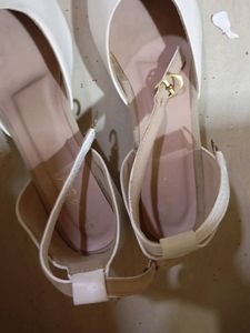 Cindrella Princess White Block Heels