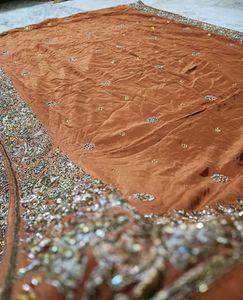 Embroidered Brown Saree