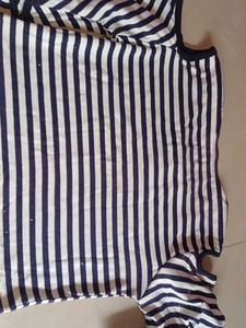 Striped Cold Shoulder Top