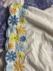 Floral Embroidered White Top