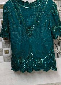 Sequin Embellished Teal Top