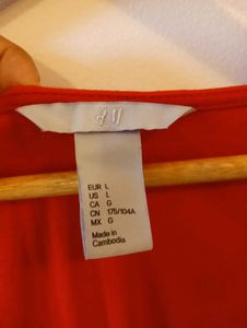 H&amp;M Red Deep V Dress