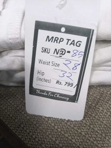 N@85 Size-28 White High-Waisted Jeans