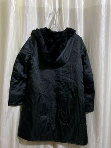 Vintage Black Coat with Faux Fur Trim
