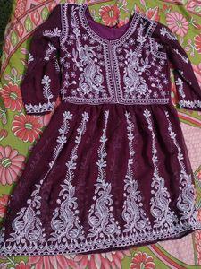 Chikan Kari Purple 💜 Kurta