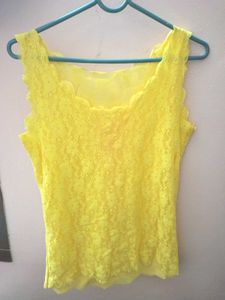 Yellow Lace Tank Top