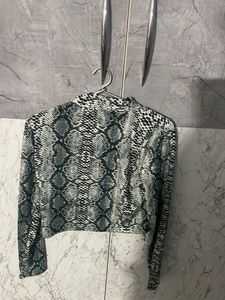 Korean style animal print crop top