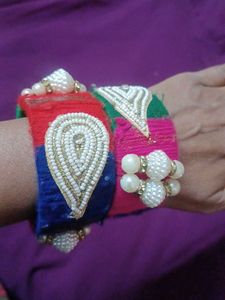 Colorful Beaded Bangles (Set of 2)