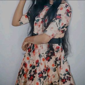 Floral Print Ethnic Gown