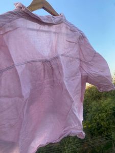 Zara Linen Crop Shirt