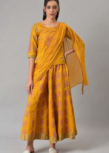 Elegant Mustard Ethnic Gown