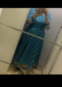 Elegant Blue Printed Kurta set