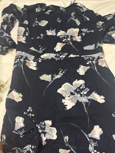 Navy Blue Floral Dress