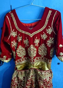 Red &amp; Gold Bridal Lehenga Choli