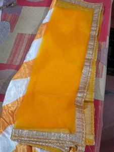 Yellow Free Size Lehenga With Unstitched Choli