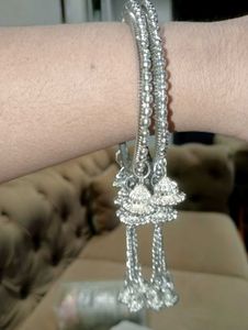 Silver Oxidised Latkan Kada