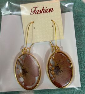 Floral Resin Drop Earrings only 1 pair