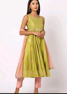Elegant Green Anarkali Kurta Set