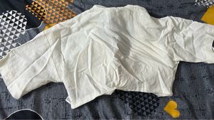 H&amp;M White Crop Top- Cotton- Worn Once