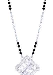 925 Silver Flower Square Solitaire Mangalsutra