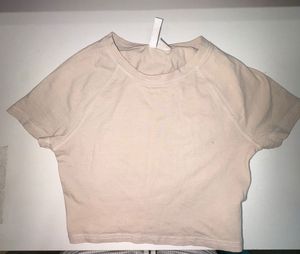 Beige Cropped T-Shirt