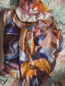 Abstract Print Long Sleeve Bodysuit