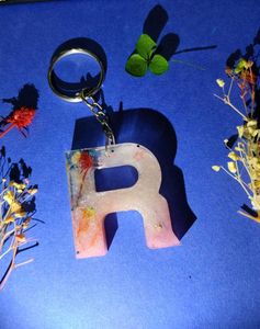 Resin Initial Keychain