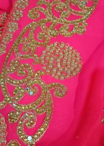 Beautiful Magenta Wedding Saree With Blouse