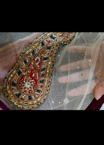 Elegant Maroon Velvet Saree