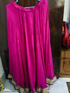 Magenta Skirt with Gold Detail