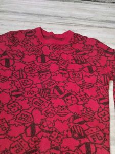 Red Patterned Sweatshirt