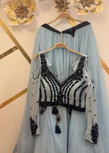 blue blingy lehenga