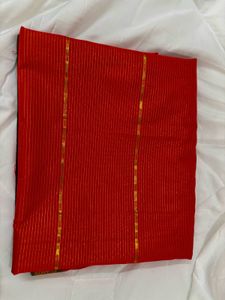 Red &amp; Gold Striped Saree