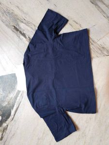 Navy Polo Shirt with White Collar