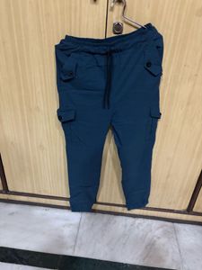 Teal Cargo Joggers