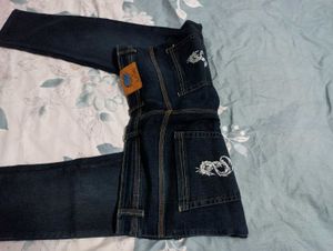 Dragon Embroidered Jeans