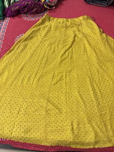 Ethnic Skirt - Mustard Polka Dot